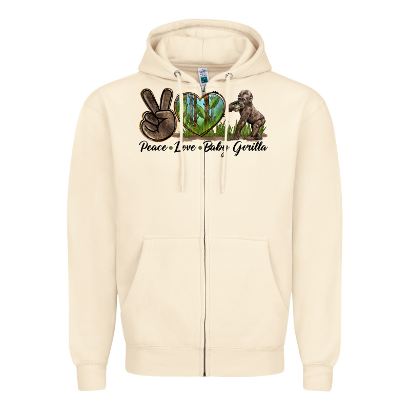 Peace Love Baby Gorilla Zipper Hoodie by LillyAllenDesigns | Teevron