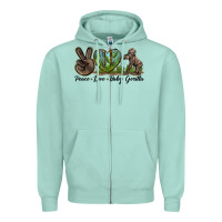 Seafoam Peace Love Baby Gorilla Zipper Hoodie - LillyAllenDesigns