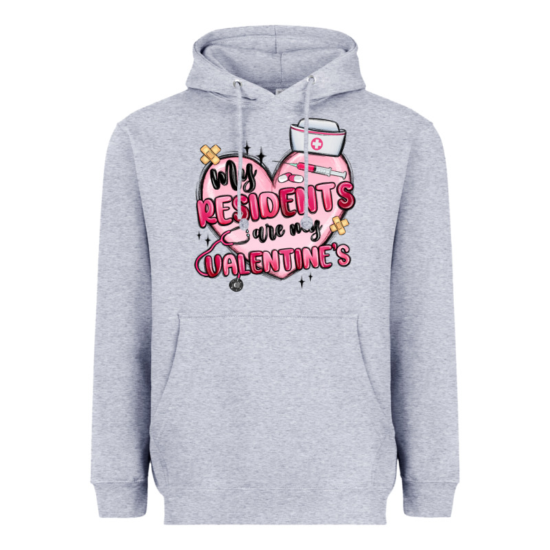My Residents Are My Valentines Heavyweight Hoodie by MaliasSmallBusiness | Teevron