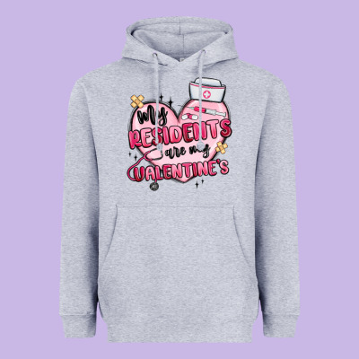 My Residents Are My Valentines Heavyweight Hoodie Designed By Maliassmallbusiness