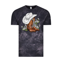 Cloud Black white  cowgirl  and roses Vintage Tee - AdoDesignShop