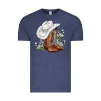 White  Cowgirl  And Roses Vintage Tee | Teevron