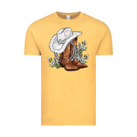 Vintage Mustard white  cowgirl  and roses Vintage Tee - AdoDesignShop