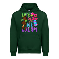 Forest Green Life is better with ice cream Urban Hoodie - NancyCooperArtShop