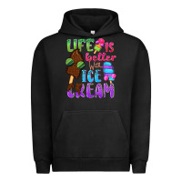 Pigment Black Life is better with ice cream Urban Hoodie - NancyCooperArtShop
