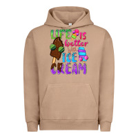 Pigment Burro Life is better with ice cream Urban Hoodie - NancyCooperArtShop