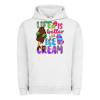 Pigment Lunar Rock Life is better with ice cream Urban Hoodie - NancyCooperArtShop