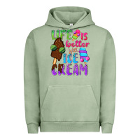 Pigment Oil Green Life is better with ice cream Urban Hoodie - NancyCooperArtShop