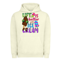 Pigment Pistachio Life is better with ice cream Urban Hoodie - NancyCooperArtShop
