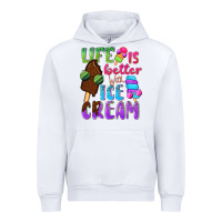 White Life is better with ice cream Urban Hoodie - NancyCooperArtShop