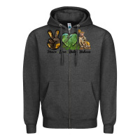 Charcoal Heather Peace Love Baby Baboon Zipper Hoodie - LillyAllenDesigns