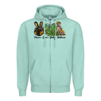 Seafoam Peace Love Baby Baboon Zipper Hoodie - LillyAllenDesigns