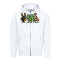 White Peace Love Baby Baboon Zipper Hoodie - LillyAllenDesigns
