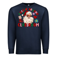 Navy rockin around the classroom Premium Sweatshirt - MaliasSmallBusiness