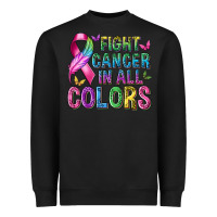 Black fight cancer in all colors Heavyweight Sweatshirt - texasbilliewilder