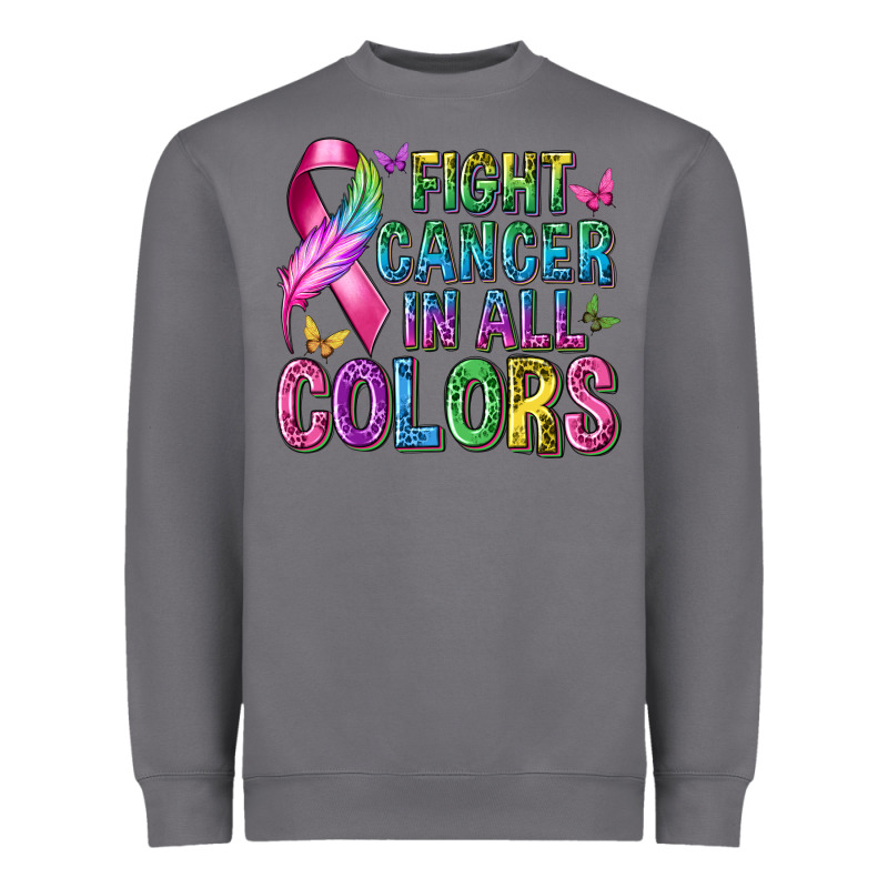 Fight Cancer In All Colors Heavyweight Sweatshirt by texasbilliewilder | Teevron