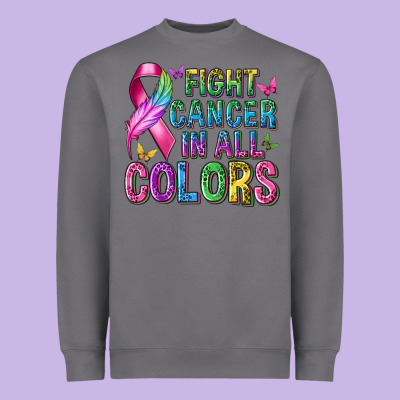 Fight Cancer In All Colors Heavyweight Sweatshirt Designed By Texasbilliewilder