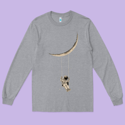 Astronaut Moon Swing Long Sleeve Tee Designed By Bettercallsaul