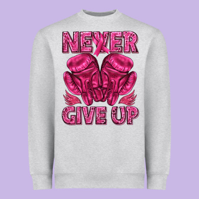 Never Give Up Cancer Heavyweight Sweatshirt Designed By Texasbilliewilder