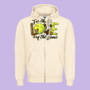 For The Love Of The Game Tennis Zipper Hoodie Designed By Barkaloodesign