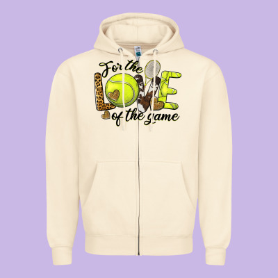 For The Love Of The Game Tennis Zipper Hoodie Designed By Barkaloodesign