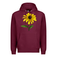 Burgundy Black Eyed Susan Flower Premium Hoodie - LillyAllenDesigns