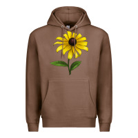 Chestnut Black Eyed Susan Flower Premium Hoodie - LillyAllenDesigns
