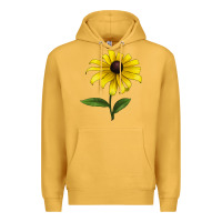 Mustard Black Eyed Susan Flower Premium Hoodie - LillyAllenDesigns