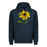 Navy Black Eyed Susan Flower Premium Hoodie - LillyAllenDesigns