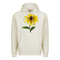 Oatmeal Heather Black Eyed Susan Flower Premium Hoodie - LillyAllenDesigns
