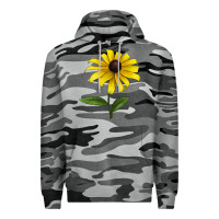 Slate Camo Black Eyed Susan Flower Premium Hoodie - LillyAllenDesigns