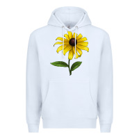 White Black Eyed Susan Flower Premium Hoodie - LillyAllenDesigns