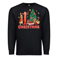Black red christmas bunny 1st christmas Premium Sweatshirt - MaliasSmallBusiness
