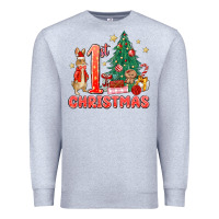 Heather Grey red christmas bunny 1st christmas Premium Sweatshirt - MaliasSmallBusiness