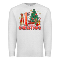 Oatmeal Heather red christmas bunny 1st christmas Premium Sweatshirt - MaliasSmallBusiness
