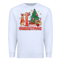 White red christmas bunny 1st christmas Premium Sweatshirt - MaliasSmallBusiness