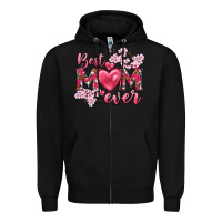 Black best mom ever Zipper Hoodie - NancyCooperArtShop