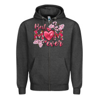 Charcoal Heather best mom ever Zipper Hoodie - NancyCooperArtShop