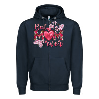 Navy best mom ever Zipper Hoodie - NancyCooperArtShop
