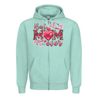 Seafoam best mom ever Zipper Hoodie - NancyCooperArtShop