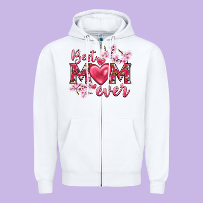Best Mom Ever Zipper Hoodie Designed By Nancycooperartshop