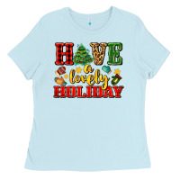 Baby Blue have a lovely holiday with gloves Ladies Tee - AdoDesignShop