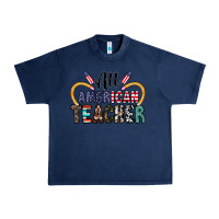 Navy all american teacher Urban Heavy Tee - CowhideDigitalArt