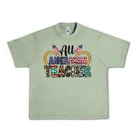 Oil Green all american teacher Urban Heavy Tee - CowhideDigitalArt