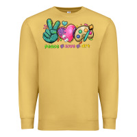 Antique Gold peace love art Premium Sweatshirt - NancyCooperArtShop