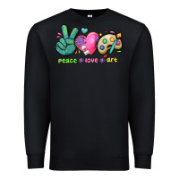 Black peace love art Premium Sweatshirt - NancyCooperArtShop