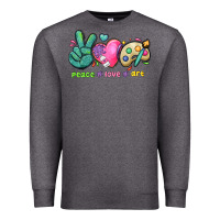 Charcoal Heather peace love art Premium Sweatshirt - NancyCooperArtShop