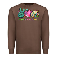 Chestnut peace love art Premium Sweatshirt - NancyCooperArtShop