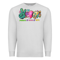 Dove Grey peace love art Premium Sweatshirt - NancyCooperArtShop