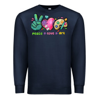 Navy peace love art Premium Sweatshirt - NancyCooperArtShop